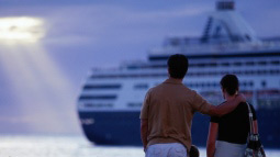 people waiting for their cruise ship