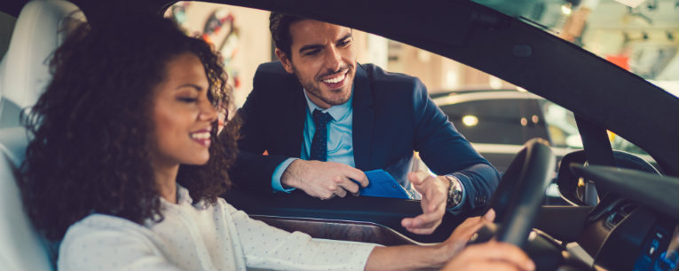 Allianz - woman driving rental car