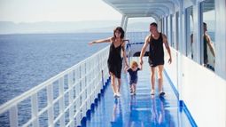 family aboard cruise ship
