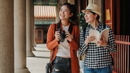 two women traveling together