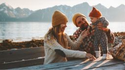 two parents traveling with infant