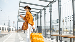 traveler with suitcase