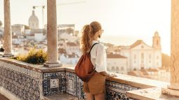 woman on vacation in europe